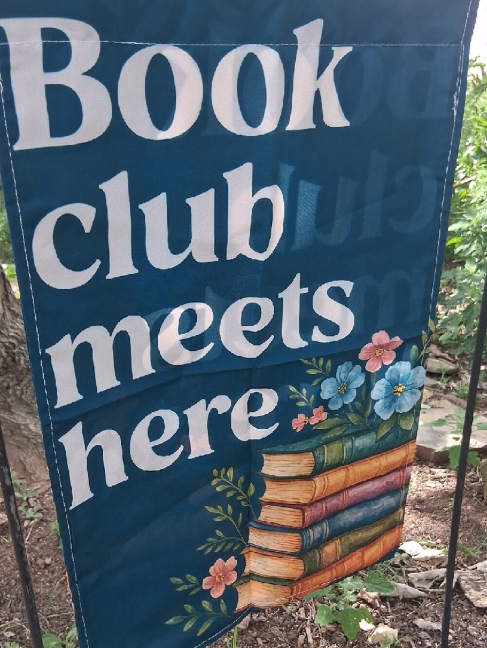 Book Club Meets Here Garden Flag - Picture 2 of 2